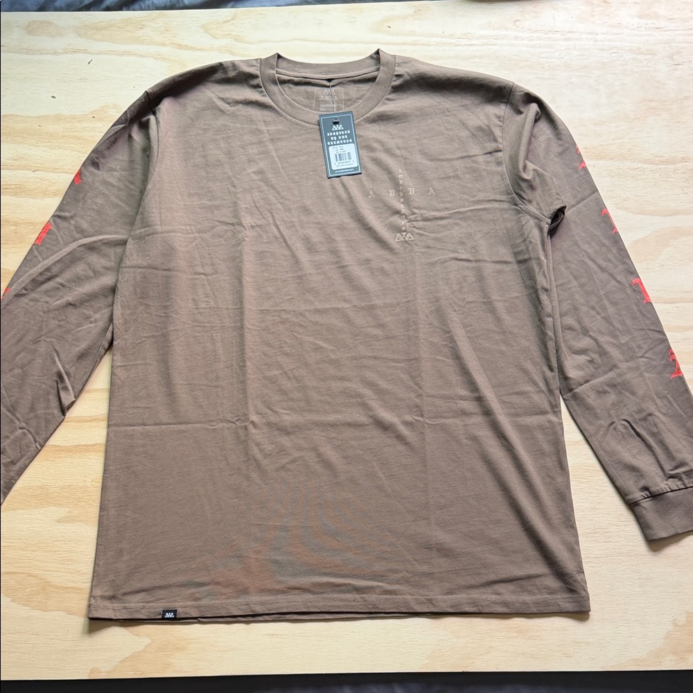 AMBASSADORS Men's Long Sleeve Brown Graphic Tee